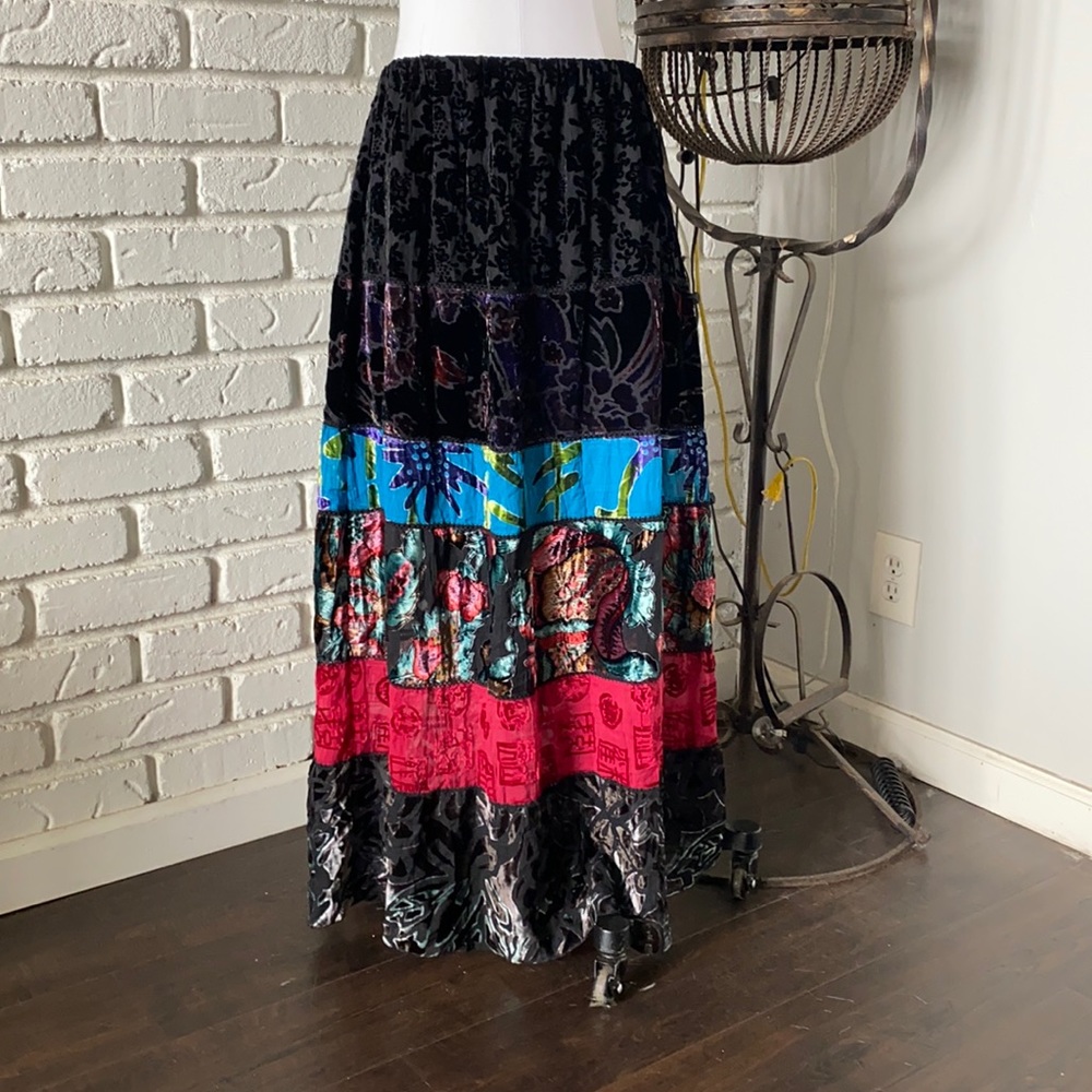 CHICO'S PRETTY PATCH PAMELA SKIRT BLAK 2 NEW US 12
